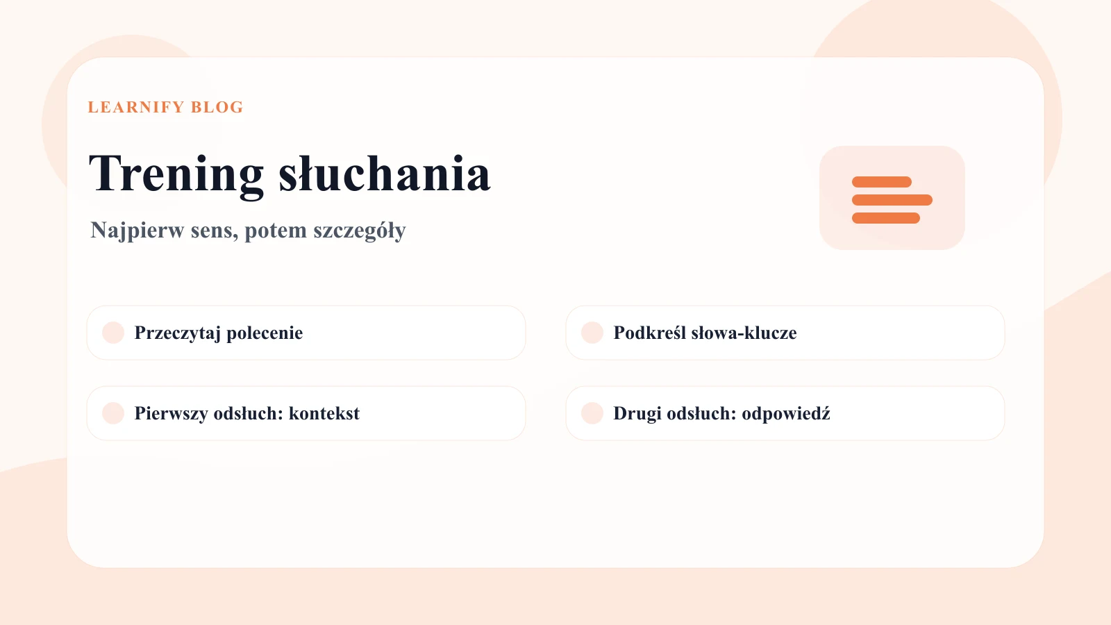 Plan pracy z zadaniami ze słuchania na egzaminie ósmoklasisty z angielskiego