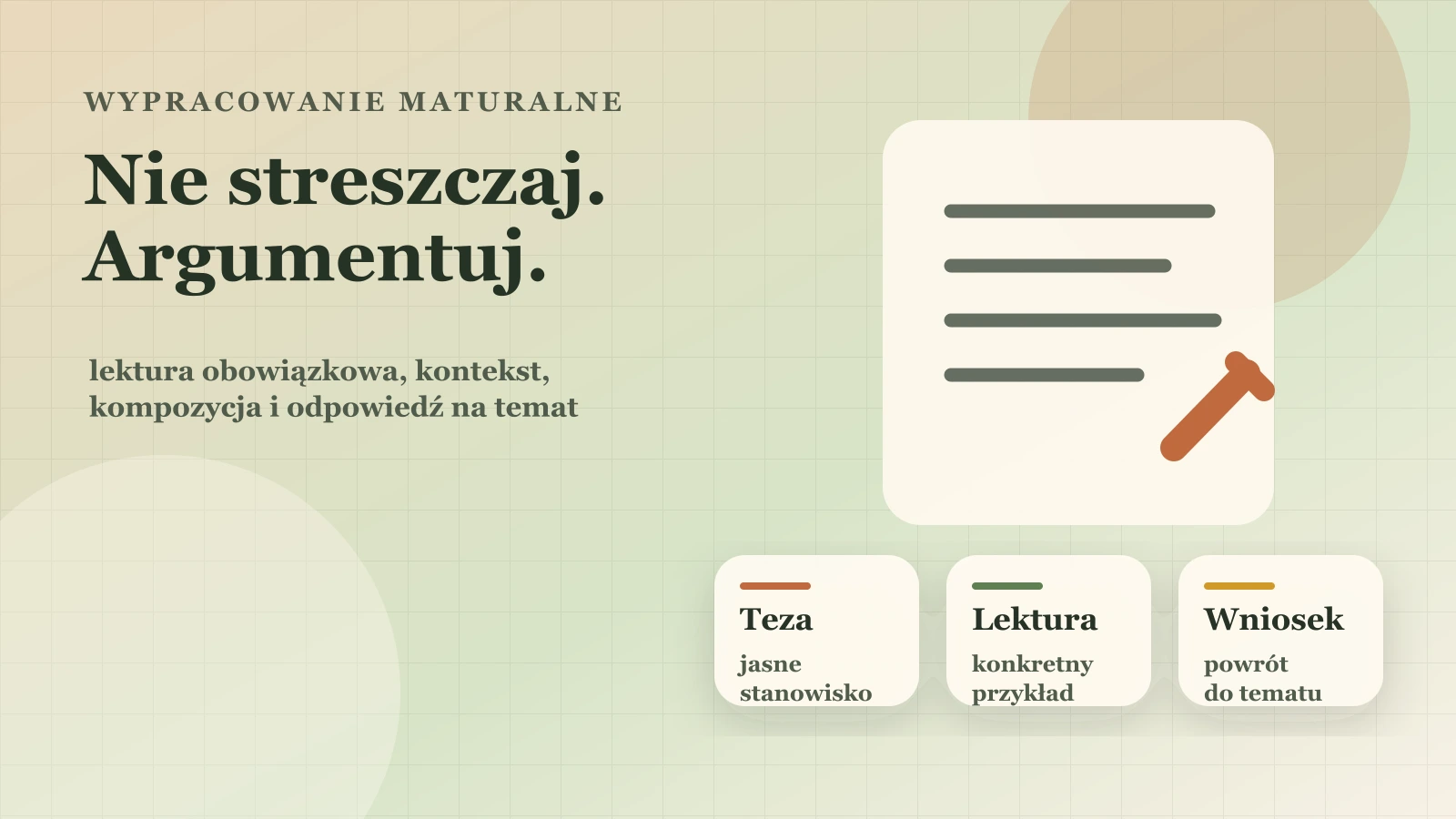 Checklista wypracowania maturalnego z języka polskiego