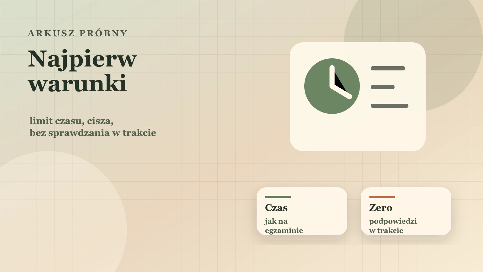 Arkusz próbnej matury z limitem czasu i miejscem na analizę błędów